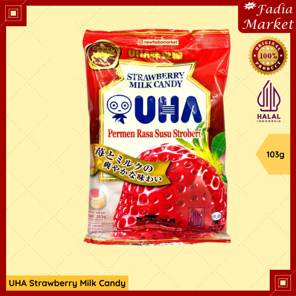 

UHA Strawberry Milk Candy Permen Lamaran Ting Jing Sang Jit Susu Stroberi 103g