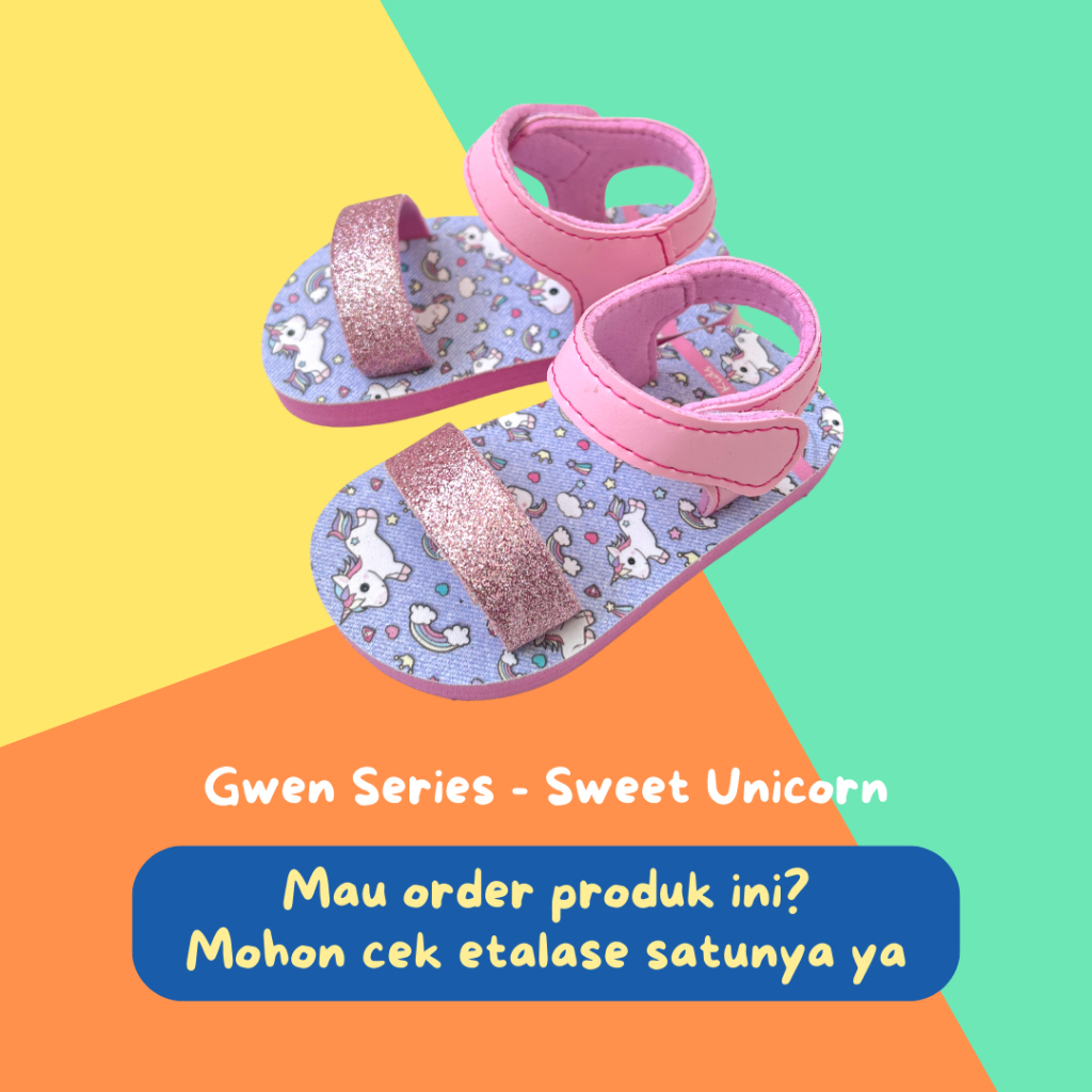COMICKIDS Sandal Jepit Anak Perempuan Sendal Bayi Balita Cewek Kids Slippers Flip Flop SWEET UNICORN