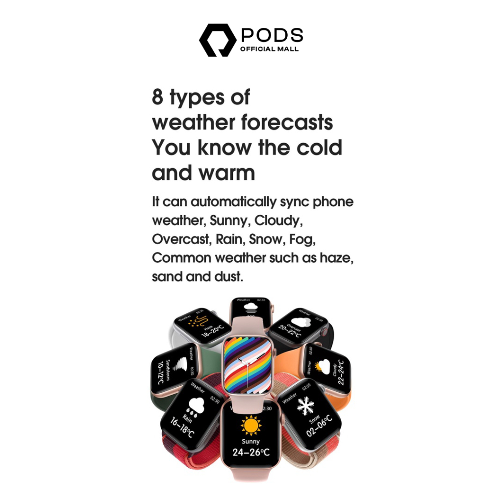The Watch Series 7 Pro✅Bluetooth Smartwatch Full Touch Screen Phone Call IP68 Waterproof - Custom Watch Face, Body Temperature, Sports Mode by Pods Indonesiaaa