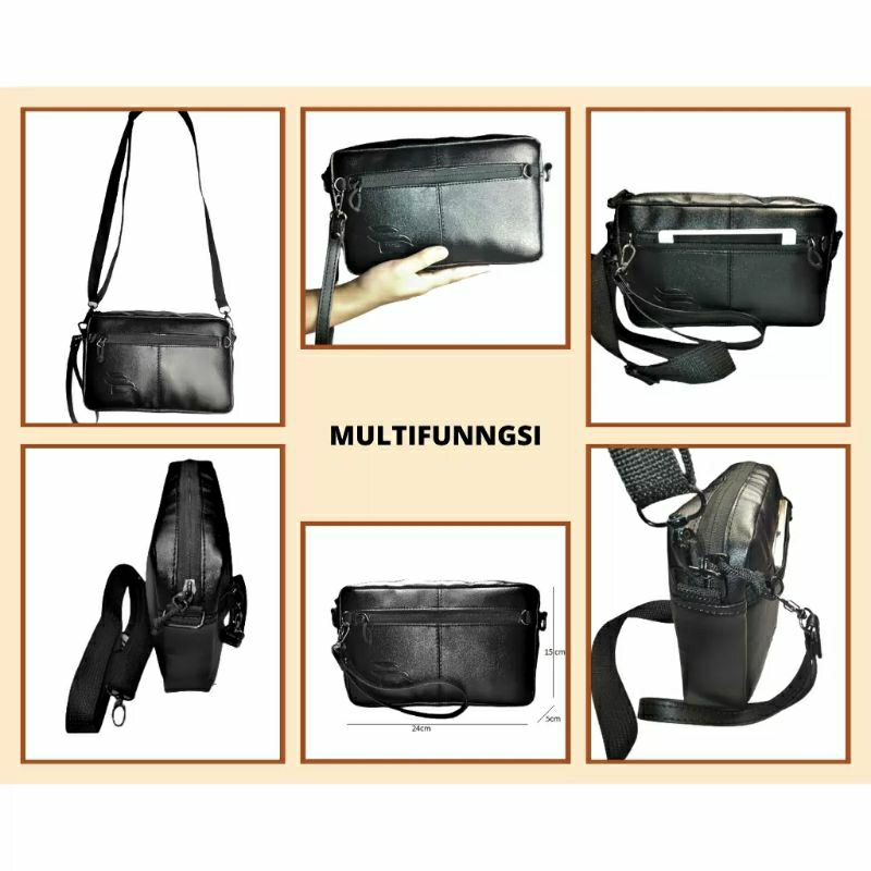 tas selempang multifungsi handbag clutch tas pria wanita selempang tas bahu wanita tas kerja selempang slingbag kulit sintetis