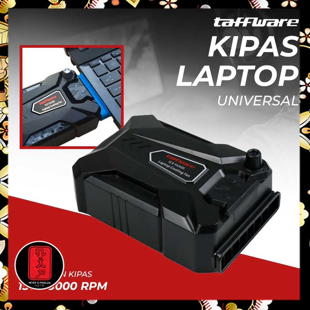 Taffware Kipas Pendingin Laptop Universal Vacuum Cooler - ICE FAN-III - Black