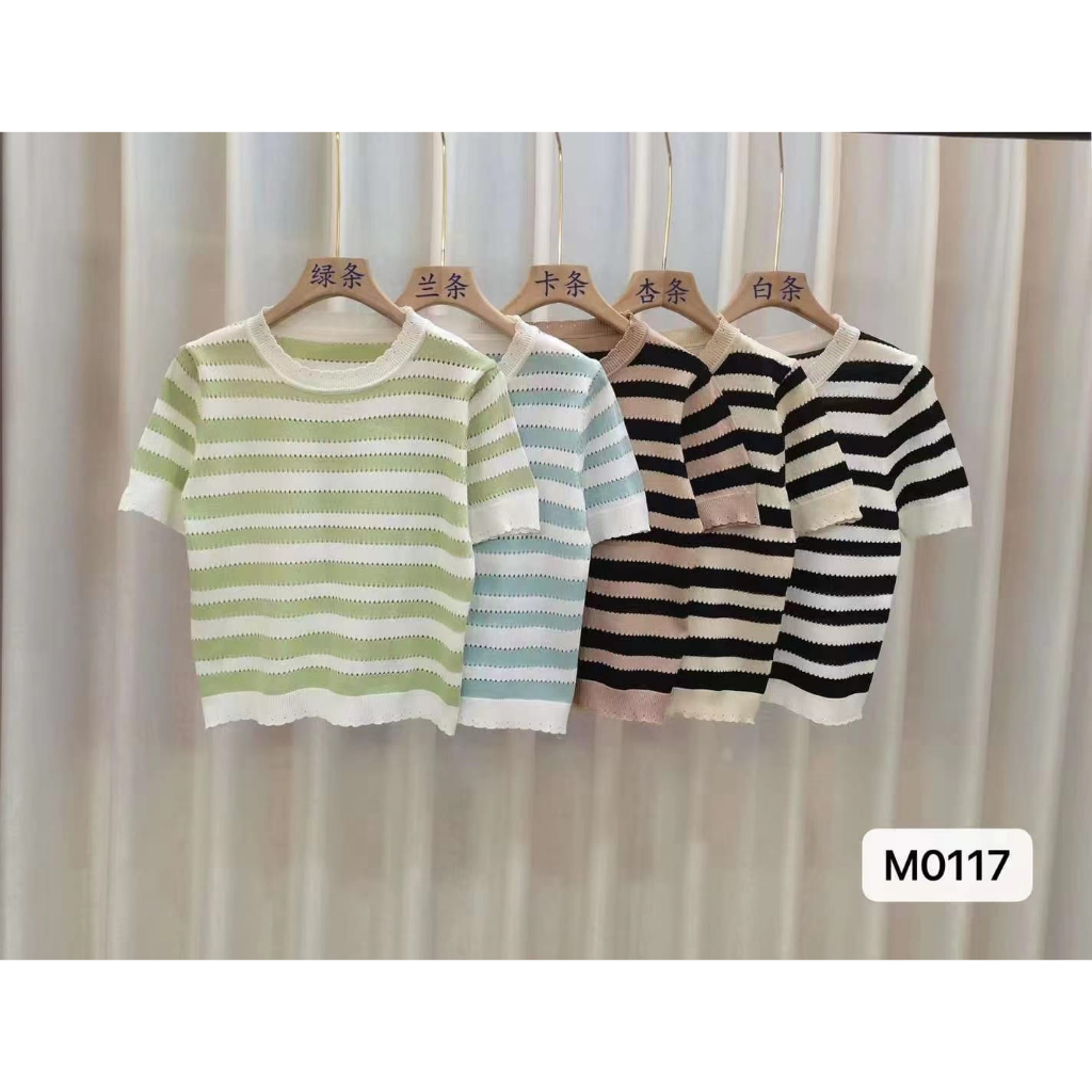 Vita Knit Top - Blouse Rajut Import - Stripes Rajut Import Sweater TM (M0117)