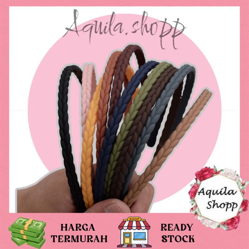 Bando Doff Kepang 1cm/Bandana Korea Model Kepang / Braided Matte Headband Premium