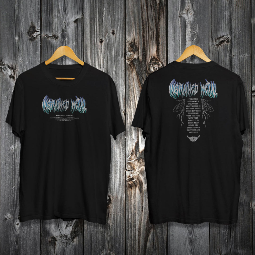 FORTGLASS METAL FLY KAOS MOTIF PRIA COTTON COMBED 30S REGULER FIT LENGAN PENDEK
