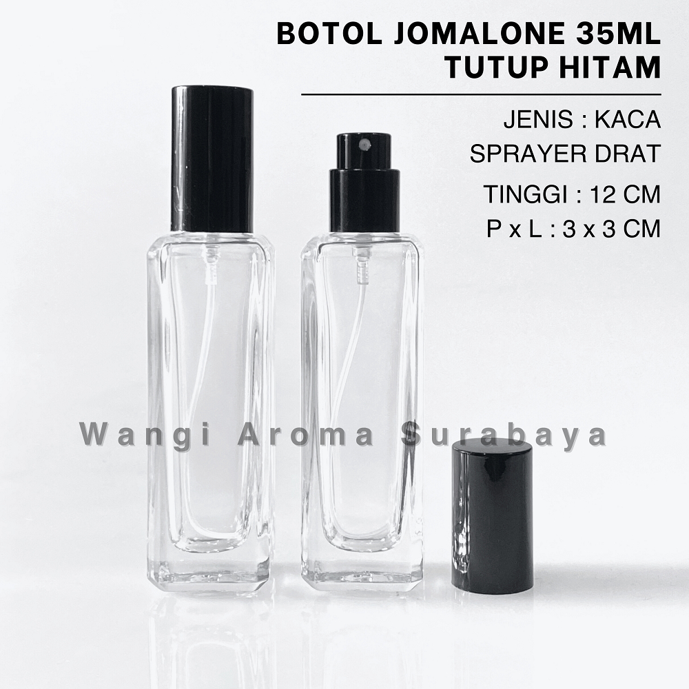 Botol Parfum Jo Malone 35ML Hitam Spray Drat - Botol Parfum Jojo Drat - Botol Parfum 35ML