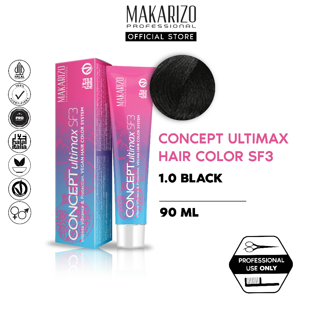 Makarizo Professional Concept Ultimax Hair Color SF3 1.0 Black 90 mL