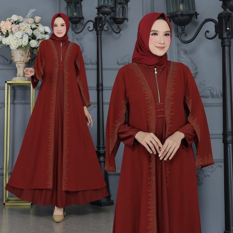 GAMIS ABAYA TURKEY VIRAL FULL PAYET LENGAN CAPE