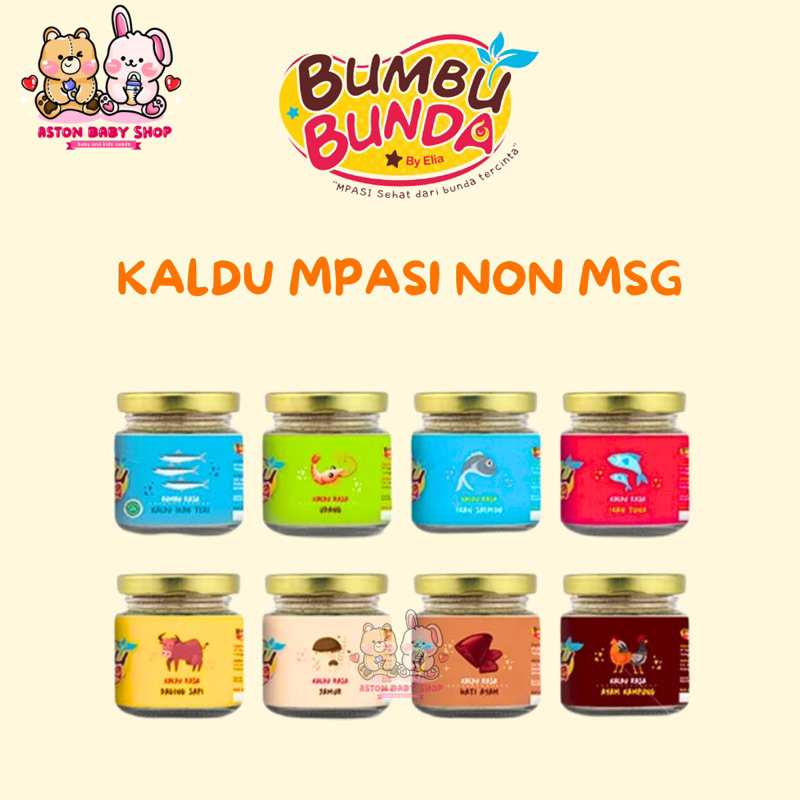 Bumbu Bunda Elia Kaldu Non MSG Kaldu Mpasi Kaldu Ayam/Sapi/Salmon/Teri/Jamur/Udang/Hati ayam