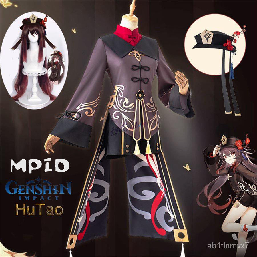 [MPID™] Kostum Hu Tao Cosplay Fullset Premium - Baju + Wig + Cincin Karakter [Bonus Wig Cap & Video 