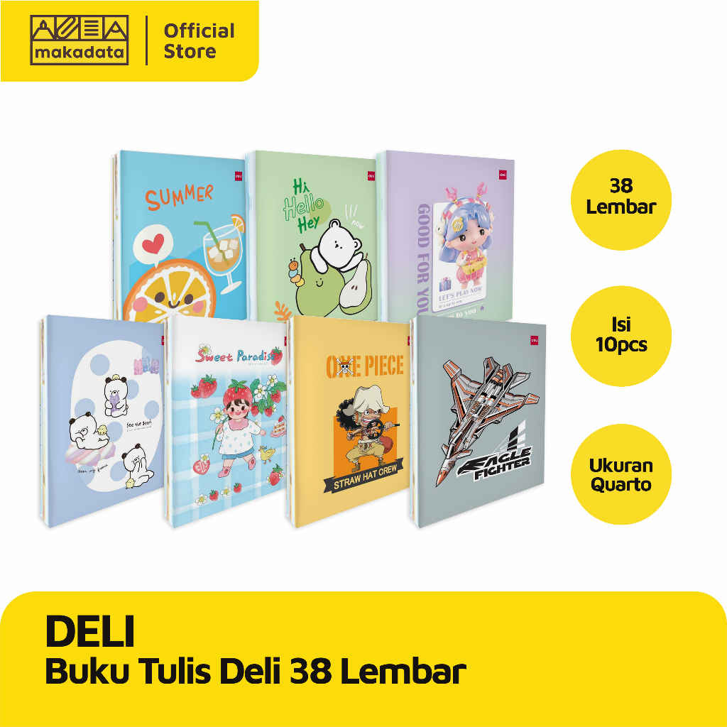 

BUKU TULIS DELI / BANYAK MOTIF 38 LEMBAR (1 PACK) MURAH