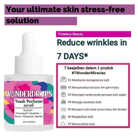 WONDERDROPS YOUTH PERFECTOR SERUM 20ML Mencerahkan Kulit