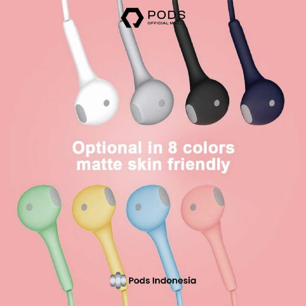 The Pods Headset / Hansdfree U19 Macaron HIFI Extra Bass Stereo Surround Sound By Pods Indonesia