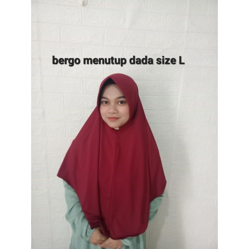 hijab bergo sport hamidah menutup dada sizel L
