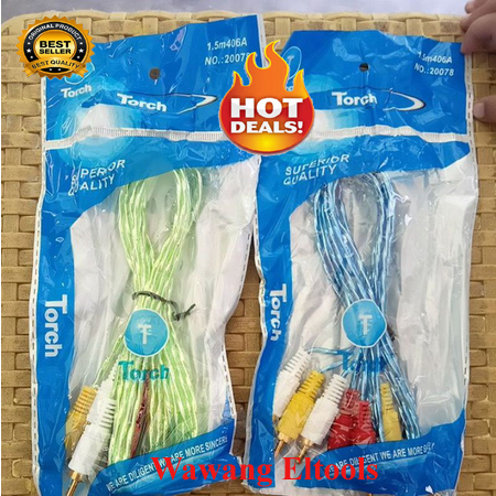 KABEL AUDIO RCA 3 JALUR / 1,3 m / KONEKTOR VIDEO/AUDIO TV AV DVD