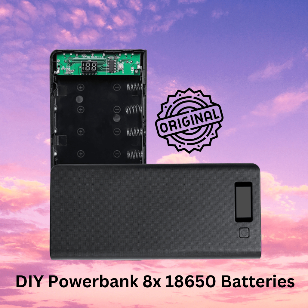 DIY Power Bank Baterai 18650 Case 8x18650 2 Port LED Display