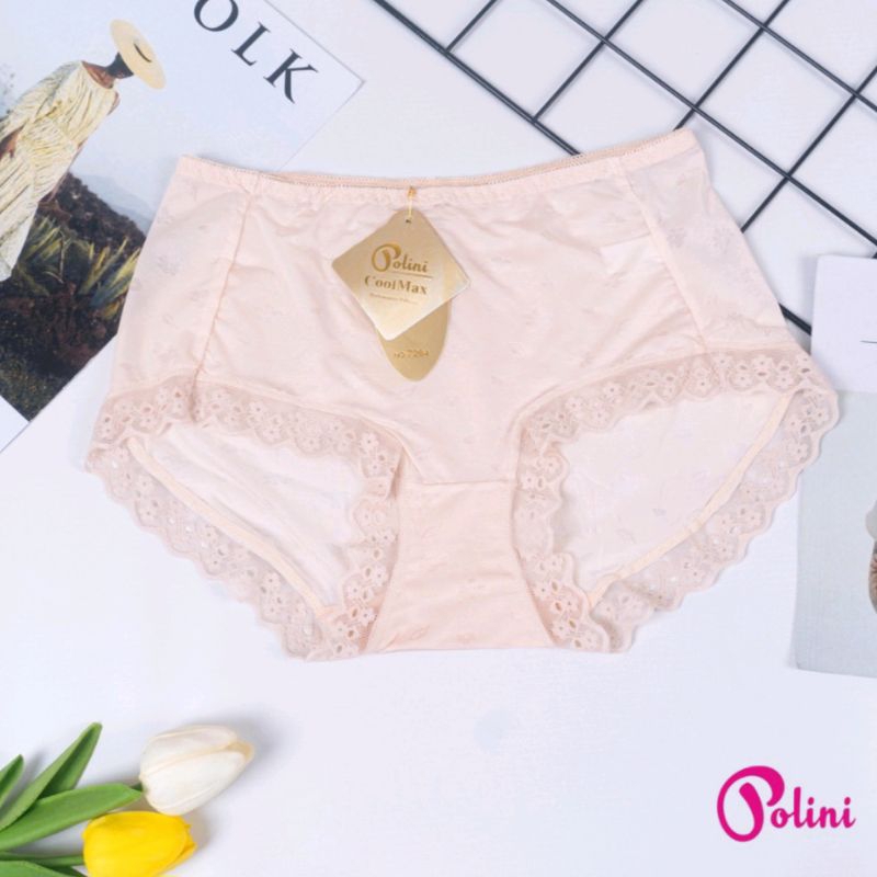 celana dalam wanita model renda bunga 7284 polini katun