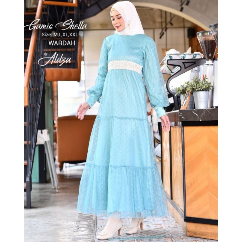 Gamis Shella Tile dott/ Gamis Pesta/ Gamis Kondangan/ Gamis Tile dot/ Gamis murah/ Gamis