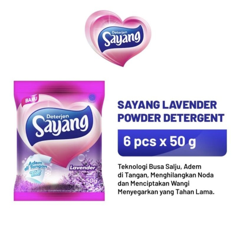 Detergen sayang 50g/ sayang detergen 50g/ detergen sayang 50gram