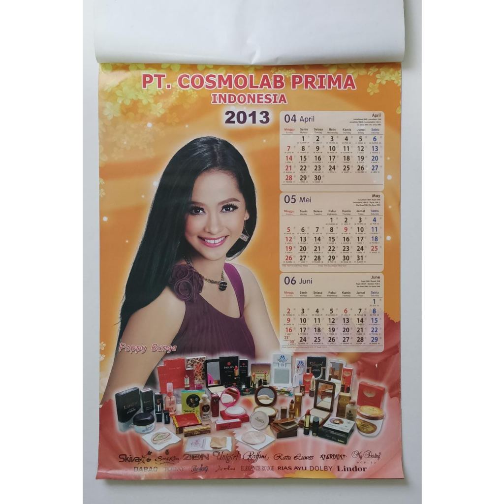 Kalender Lawas Tahun 2013 PT COSMOLAB PRIMA INDONESIA Citra Kirana