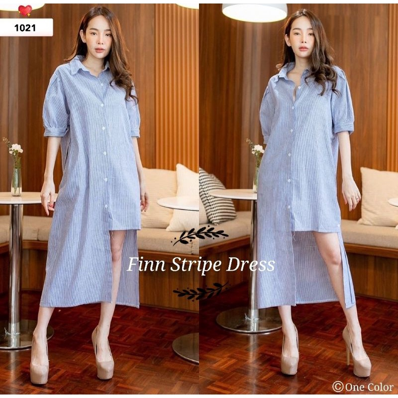 MODEL BAJU WANITA  TUNIK SALUR/BAJU KEMEJA LUCU WANITA KEMEJA SALUR GARIS/finn stripe dress/BAJU WAN