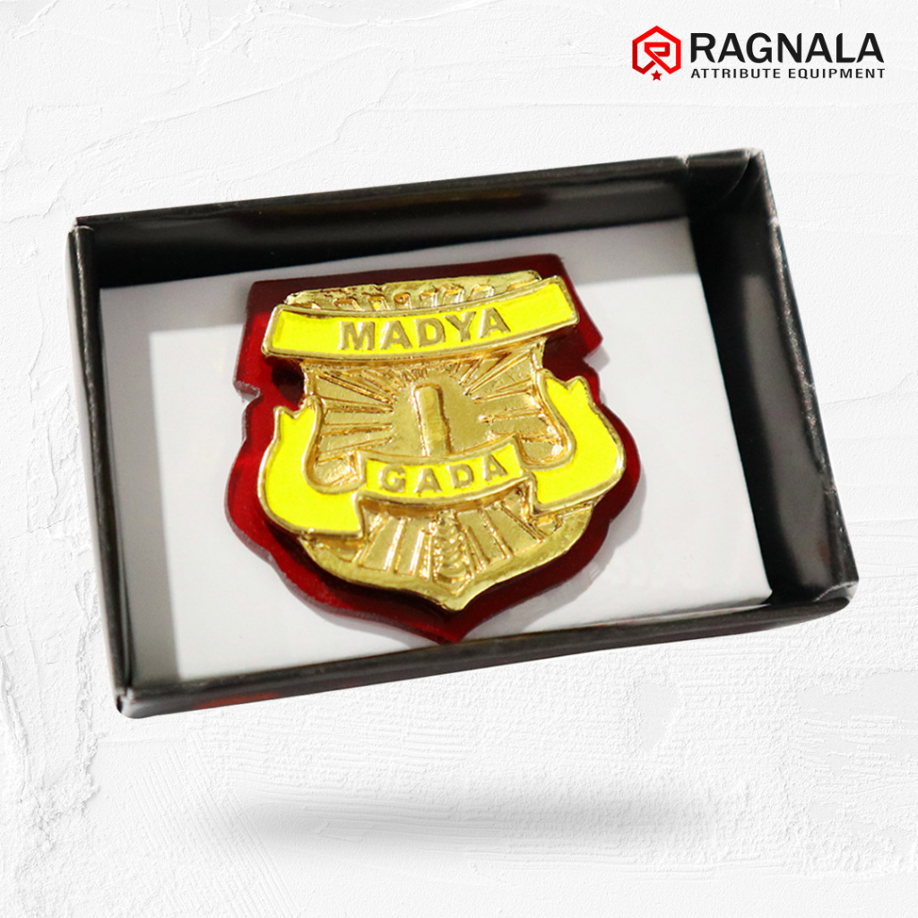 Pin Gada Madya Security Gold Akrilik Premium