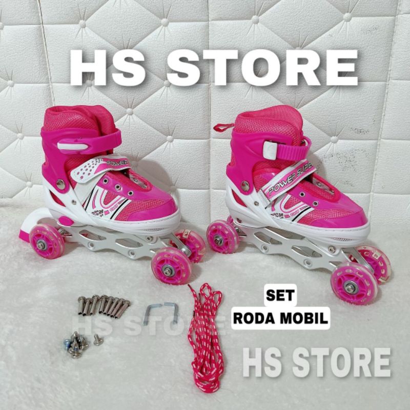 READY SEMUA WARNA &amp; SIZE !! SEPATU RODA SET RODA MOBIL UNTUK ANAK2 DIJAMIN HIGH QUALITY !!