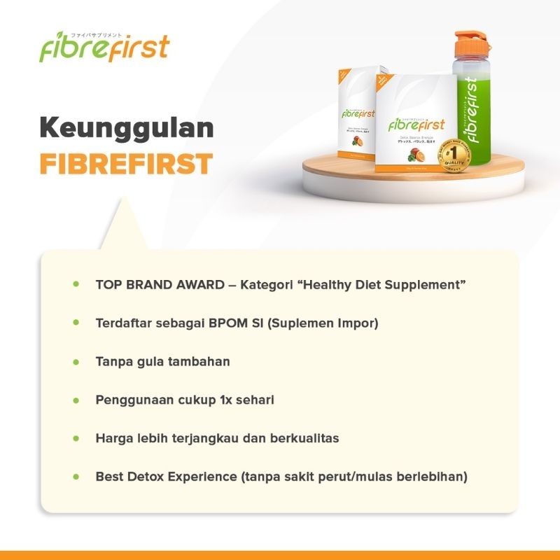 Fibre First Minuman Diet &amp; Detok FibreFirst Slimming isi 15 Sachet
