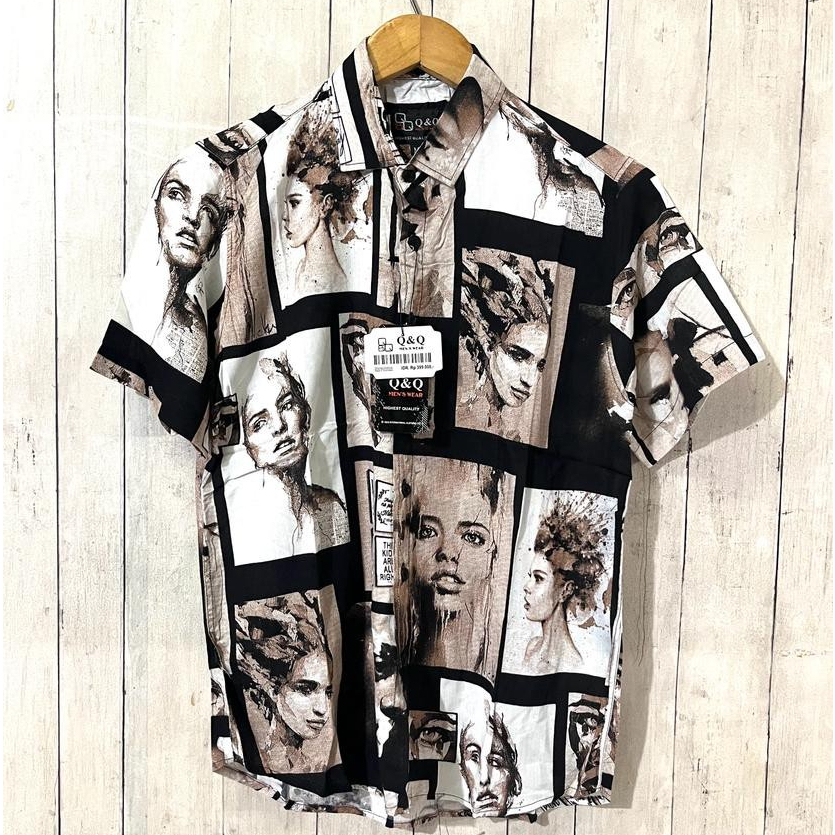 Kemeja Rayon Pria Shirts Casual Vintage Retro