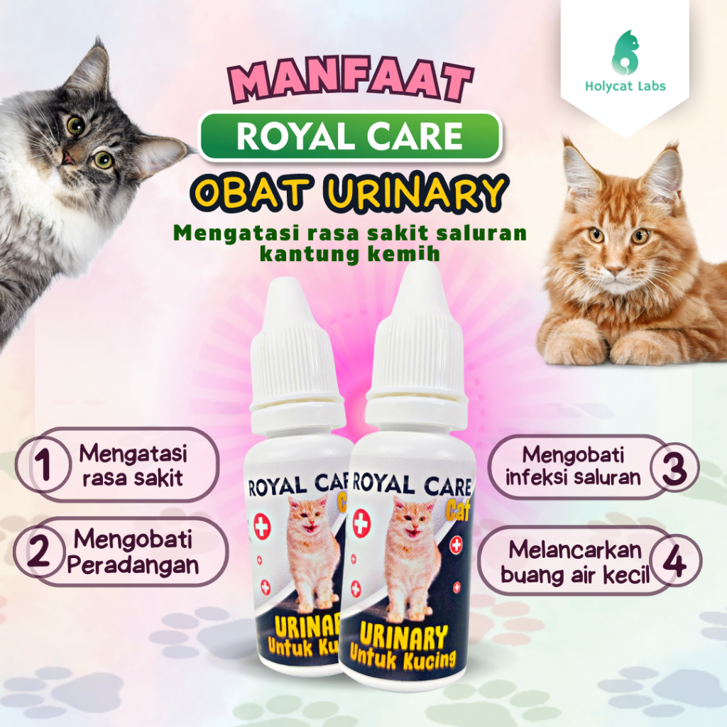 Stop Urinary &amp; Royal Care Urinary Obat Anti Radang Kemih Kucing | Obat Infeksi Saluran Kemih Kucing | Holy Cat Labs