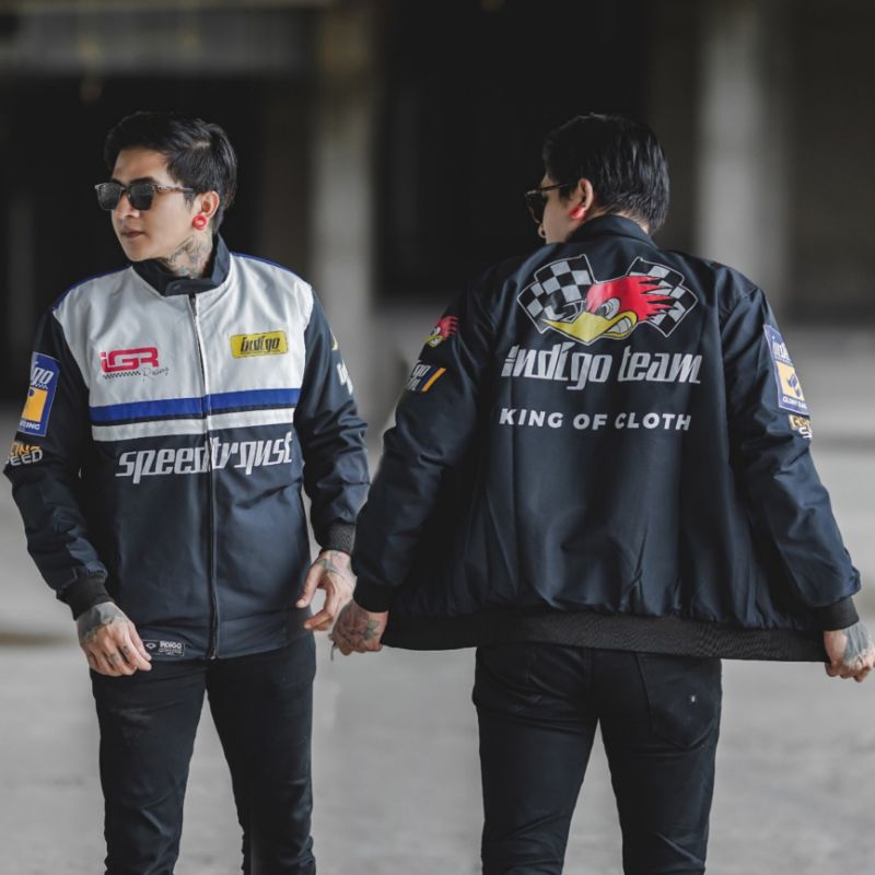 Jaket Nascar Racing Pria Murah Terbaru Outdoor Jacket Varsity Boomber Sunmori Anti Air Original Premium M L XL Bahan Taslan Best Quality Original Terlaris