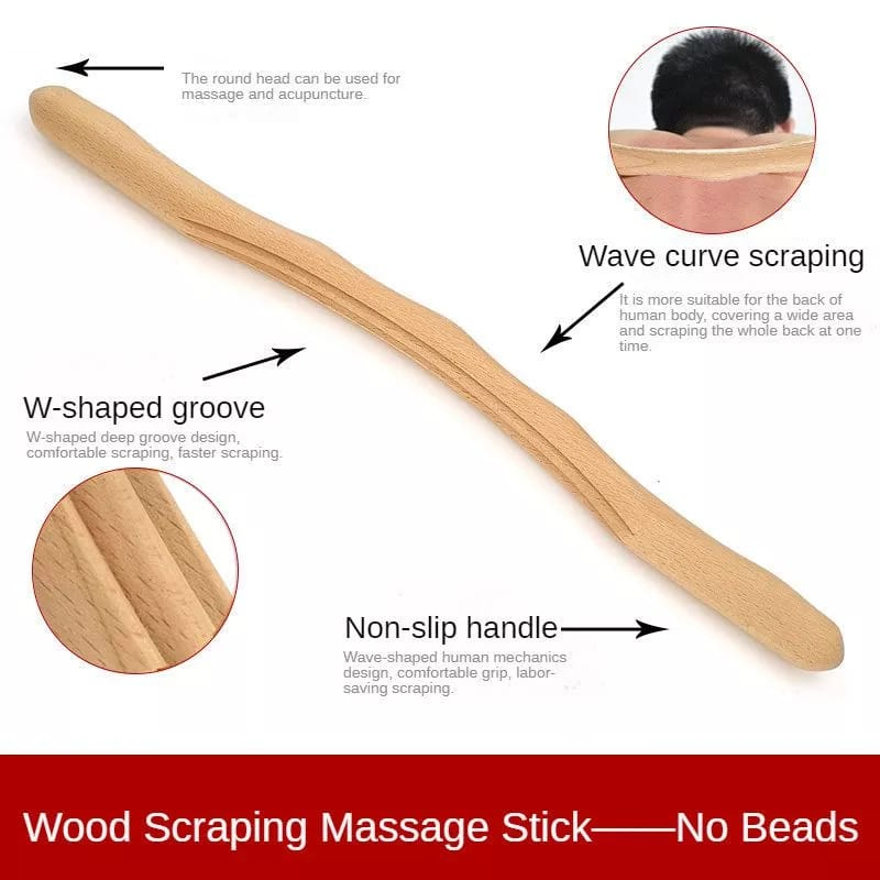 mrcaisen TONGKAT PIJAT KAYU tongkat hua sha bahan kayu alami terapo leher bahu punggung s021