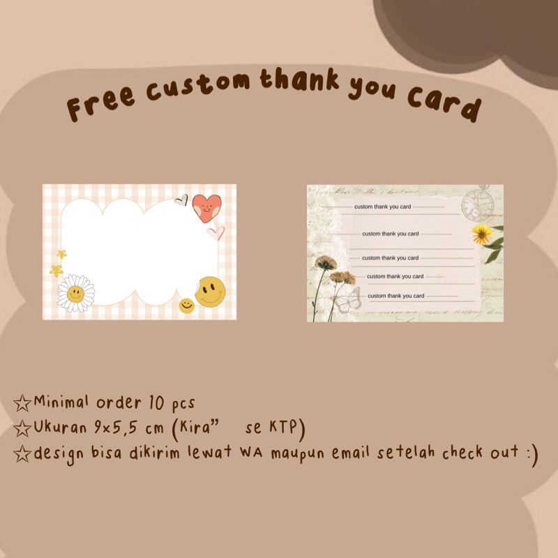 

Custom thank you card olshop/thank you card murah