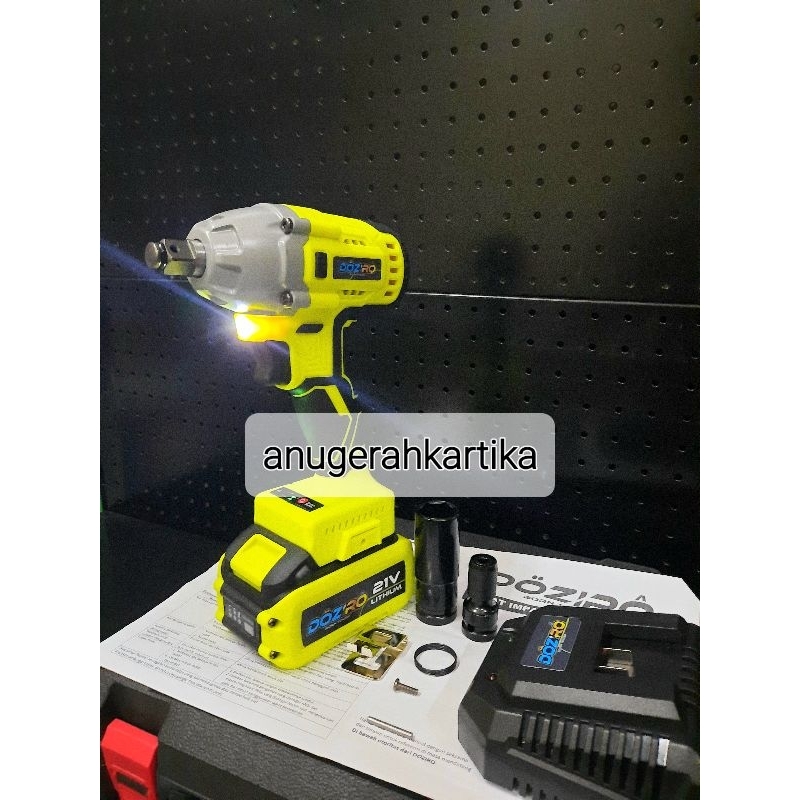 Impact Cordless Wrench Doziro Bor Baterai Pembuka Baut Brushless