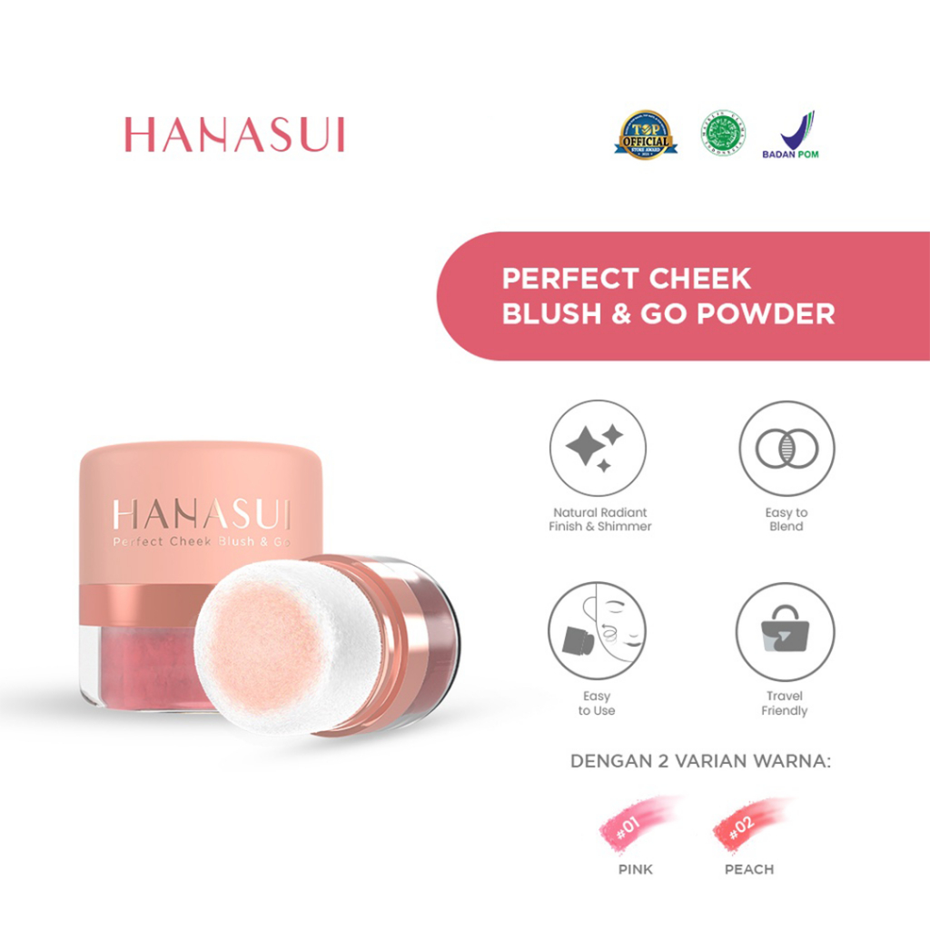 ❤ BELIA ❤ HANASUI Perfect Cheek Blush &amp; Go 2.5g | Powder Blush On | Perona Wajah