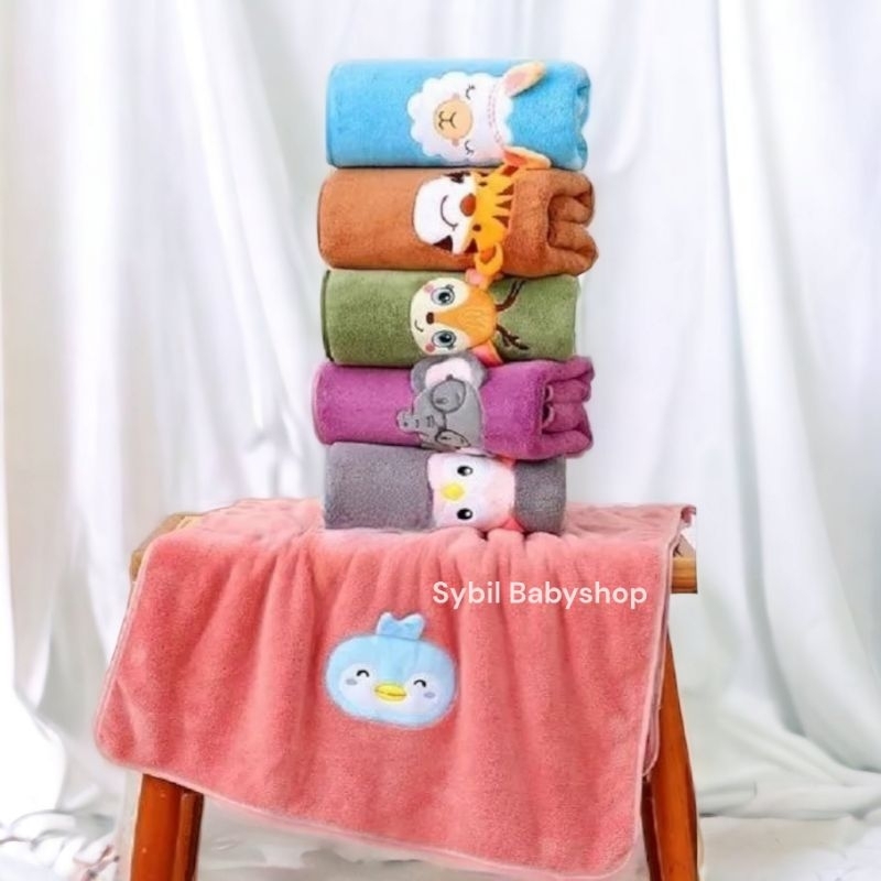 Handuk Bayi Microfiber Premium / Handuk Anak Premium Motif Animal Kualitas Import HALUS LEMBUT MENYERAP AIR