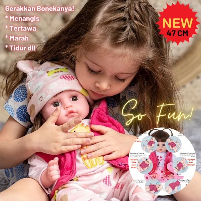 SPESIAL Boneka Reborn Bersuara Lucu 47cm NEW