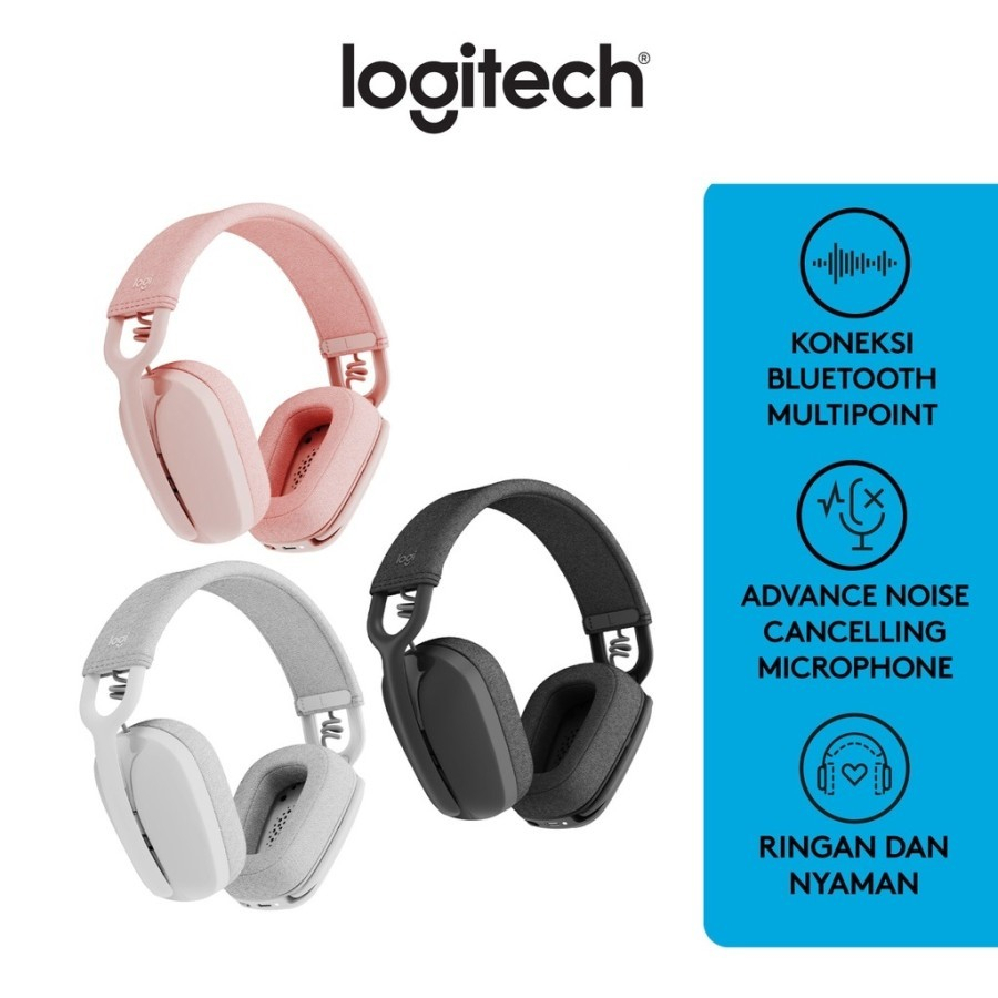 Logitech Zone Vibe 100 Headphone Wireless Bluetooth Noise Cancelling