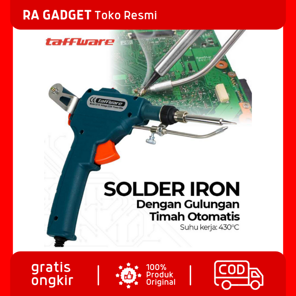Solder Iron Automatic Tin Gun Adjustable 60W / Solder Tembak Listrik Otomatis Sedot Timah Tembaga Du