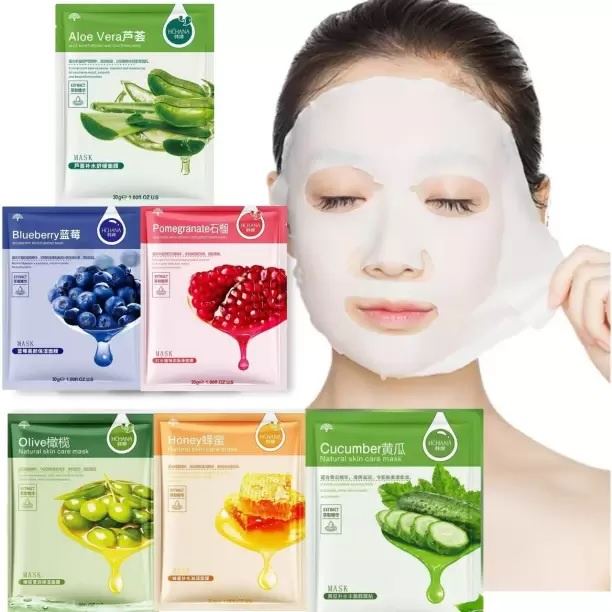 HCHANA MASKER / Natural Skin Masker Wajah / Natural Mask / Masker Aloe Vera / Pomegranate / Honey / Olive / Blueberry