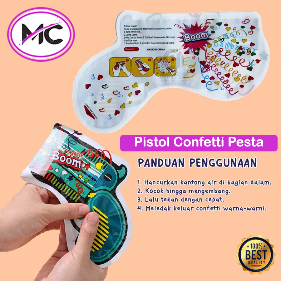 Pistol Confetti Popper Party Tembakan Pesta Ulang Tahun Surprise Boom