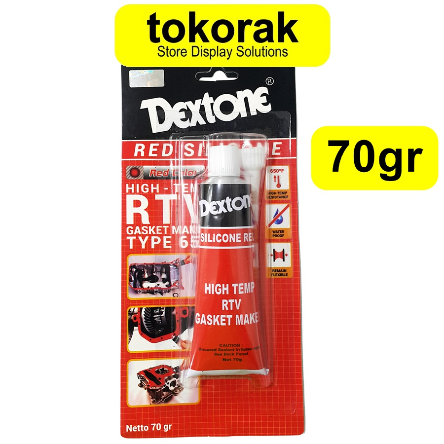 DEXTONE LEM RED SILICONE 70 GRAM RTV GASKET HIGH TEMP SILIKON 70GRAM