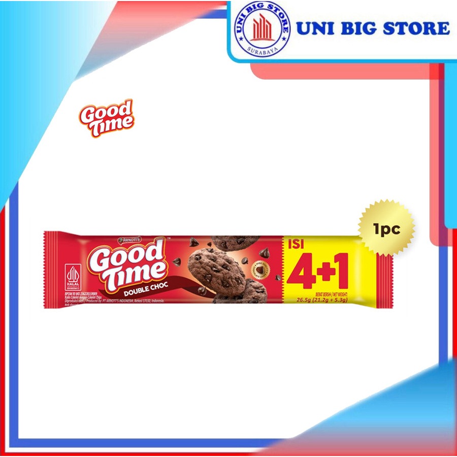 

Good Time DOUBLE CHOCO Cookies Arnotts 26.5 gr Biskuit Coklat