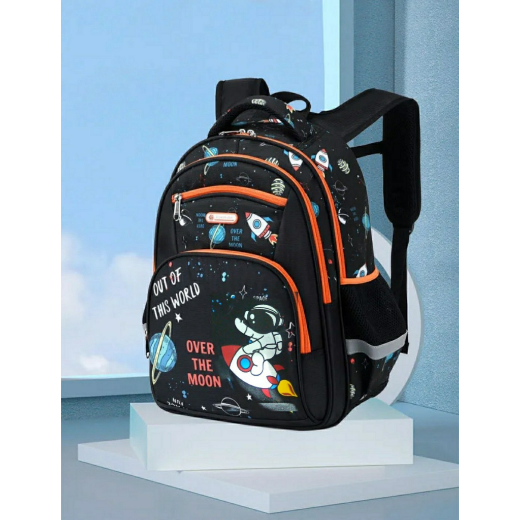 Tas Sekolah SD SMP SMA Ransel Baru Anak Laki laki Astronot Tas Punggung Mode Tas Kartun Laki laki