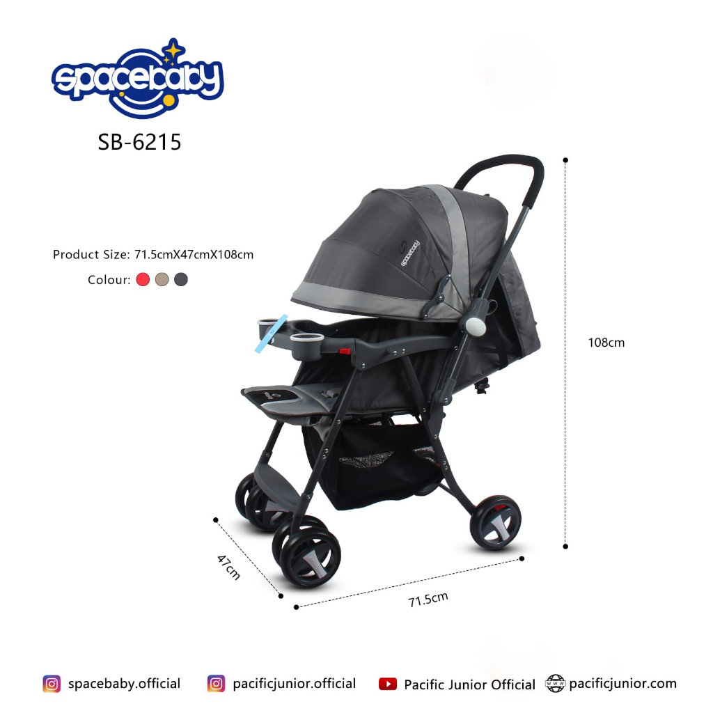 Spacebaby kereta dorong bayi baby stroller SB 6215