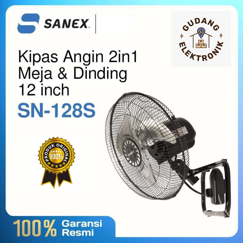 SANEX 128S Kipas Angin Tornado Besi 2 in 1 - 12 inch (30 cm)kipas angin Sanex Meja Dan Dinding
