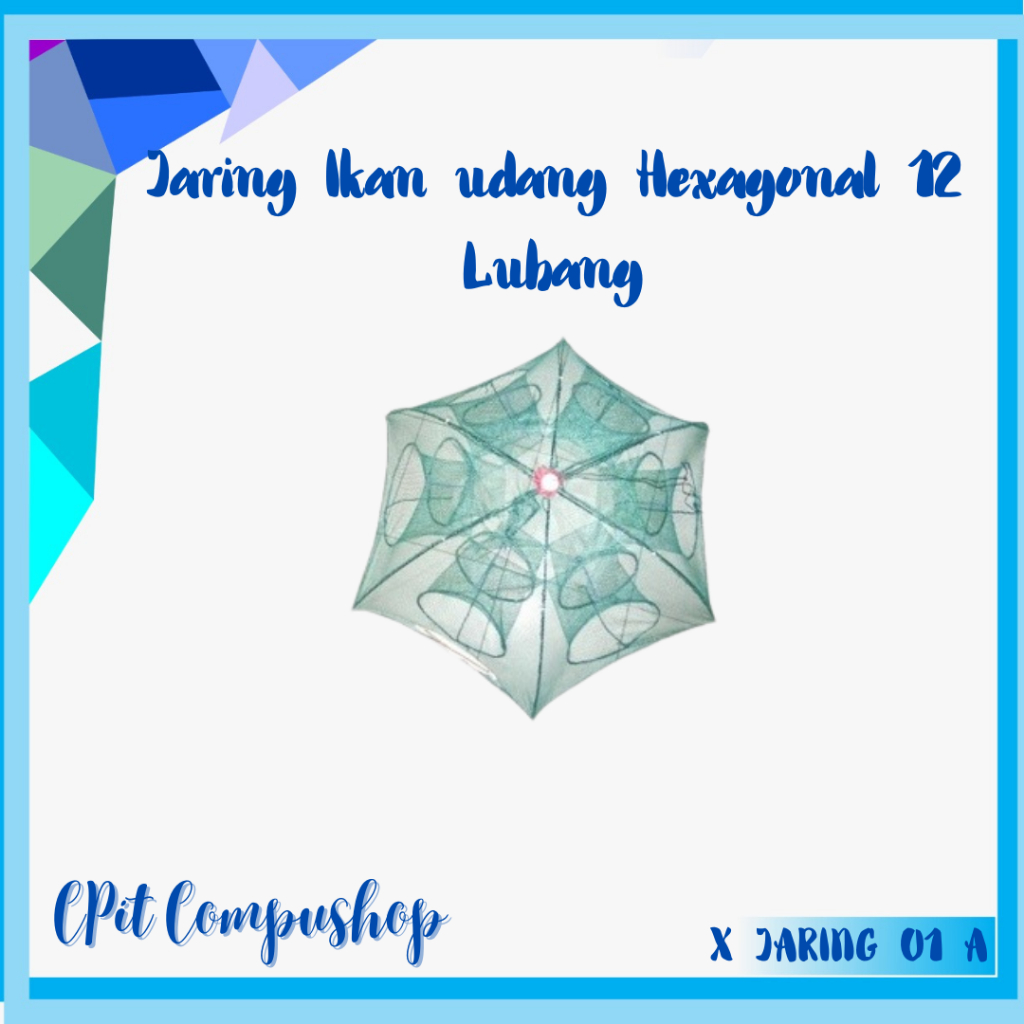 Perangkap ikan / Bubu ikan / Jaring Ikan udang Hexagonal 12 Lubang