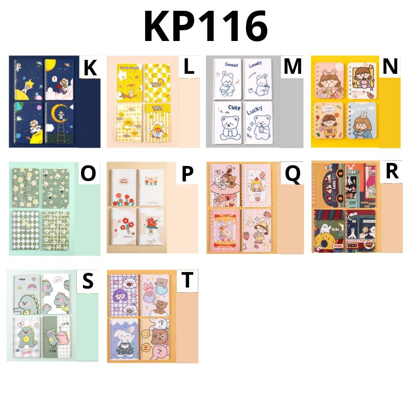 MIKADO - KP116 BUKU TULIS MINI A5 MOTIF KARTUN NOTEBOOKING A5 MINI CARTOON MINI BOOK NOTEPAD KARAKTER BUKU TULIS RING MEMO KECIL MURAH IMPORT