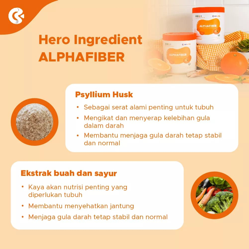 BIOALPHA AlphaFiber 250 Gram 50 Serving Saji Alpha Fiber Minuman Serat Fiber Sayur Buah Diabetes SUPLEMEN