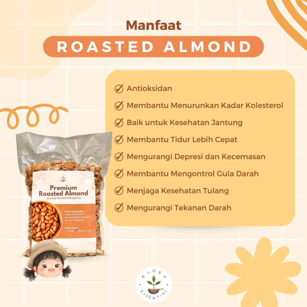 Roasted Almond 500gr - Kacang Almond Panggang 500 gram