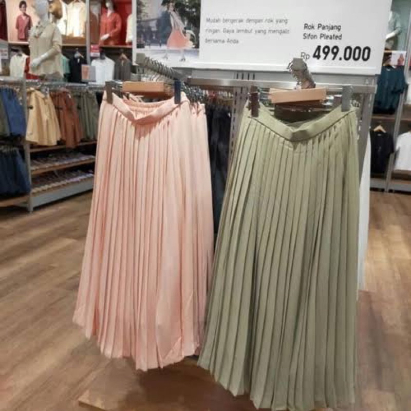 Uniqlo skirt pleated rok plisket